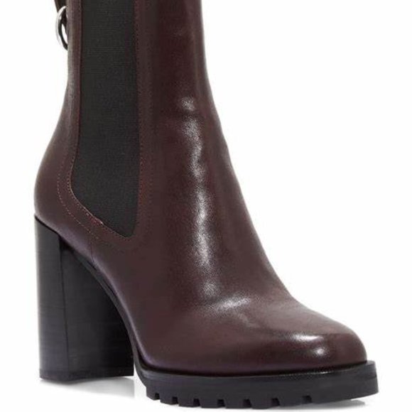 PAIGE LEATHER NATASHA CHELSEA PLATFORM BOOT W BOX OXBLOOD BURGUNDY SIZE 7 BOX